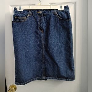 Isaac Mizrahi Dark Blue Denim Pencil Skirt